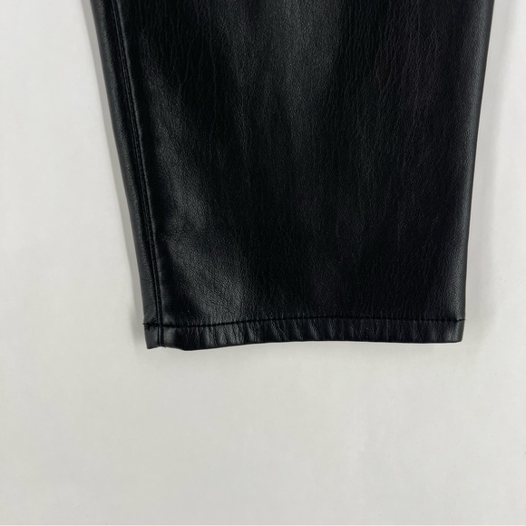 Chico's Sleek Black Buttery Soft Faux Leather Stretch High Rise Slim Leg Pants - Picture 6 of 11
